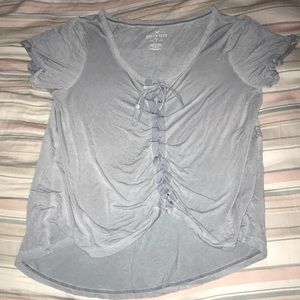 Lace up American eagle top